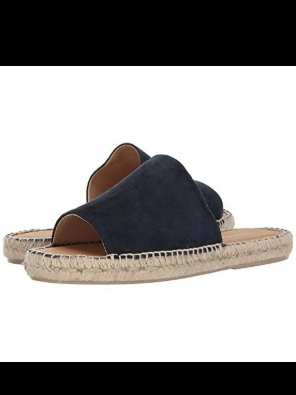 Matt Bernson Women's Palma Slides in Ink Suede, Blue Leather Sandal $150, 7, NIB